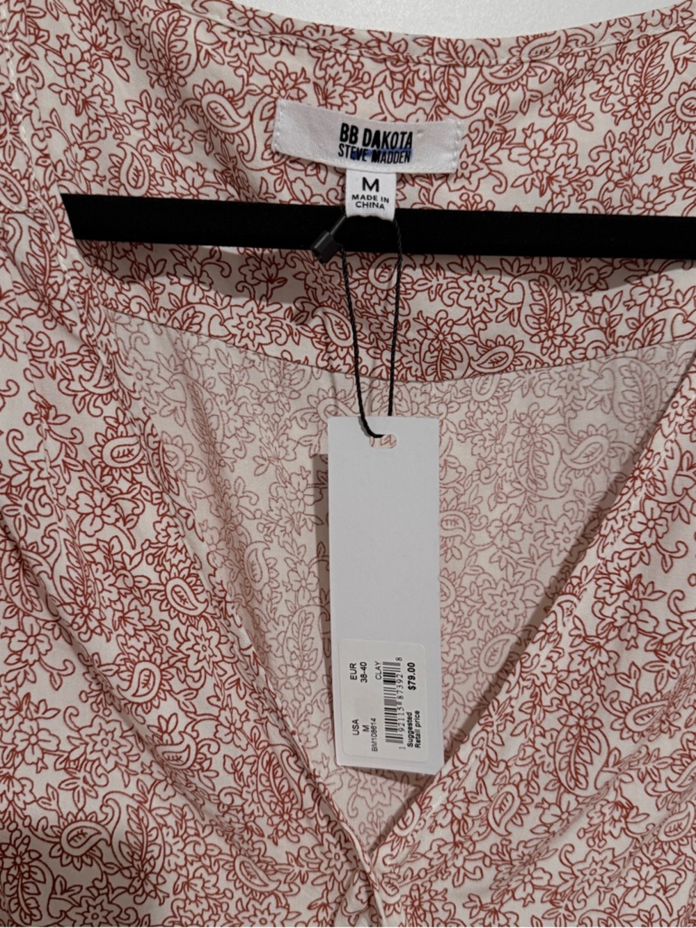 Steve Madden Dusty Pink Floral Button-Front Mini Dress Size M - Picture 7 of 9